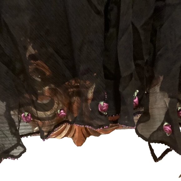 Vintage New 90's Y2K ECI New York Silk Beaded Floral Detail Fairy Dress 10 $186 - Picture 5 of 5